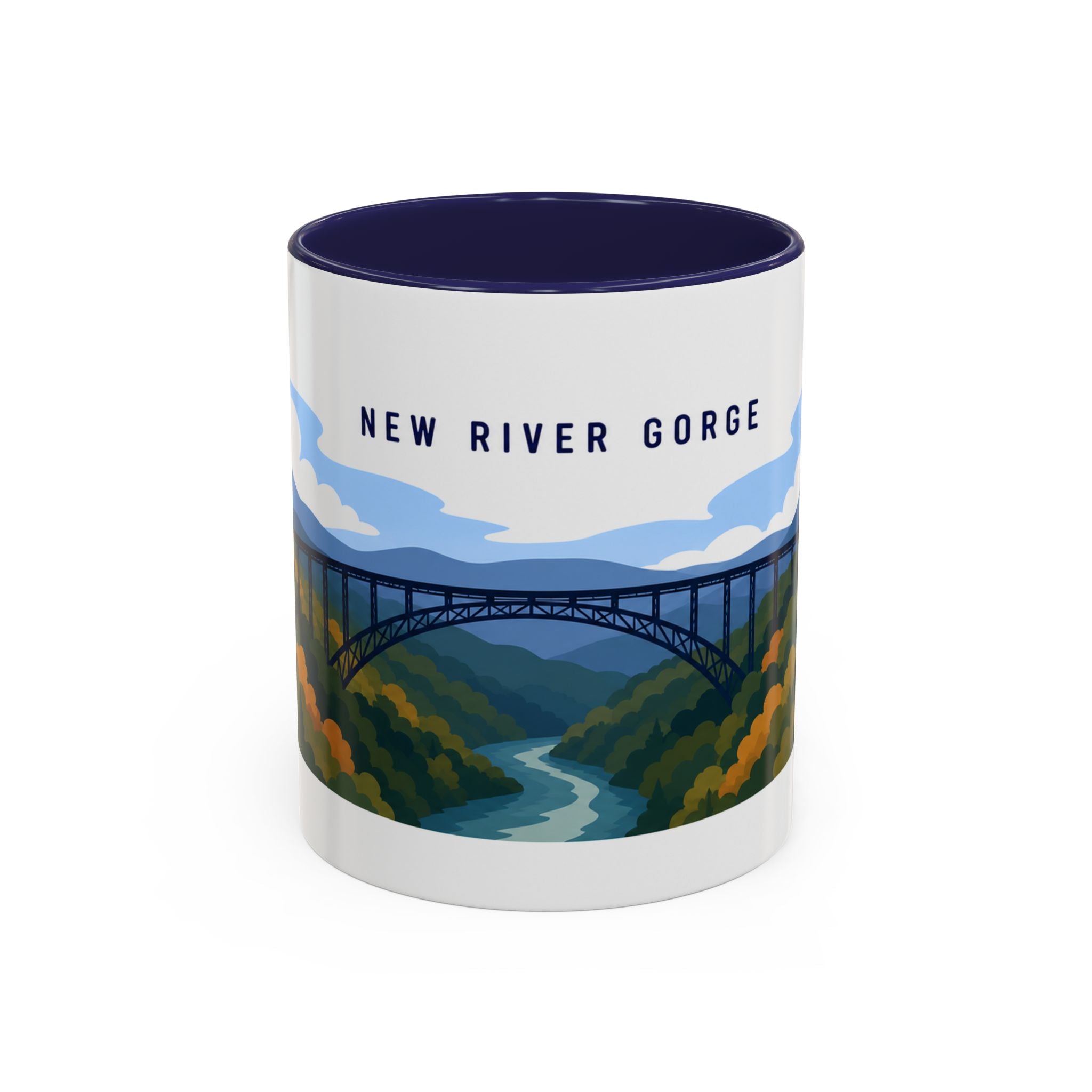 New River Gorge National Park and Preserve Coffee Mug | Solid Color Block Park Souvenir | 11oz 15oz Accent Mug