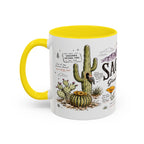 Saguaro National Park Coffee Mug | Arizona Desert Cactus Sunset Gift | Accent Color Ceramic 11oz 15oz