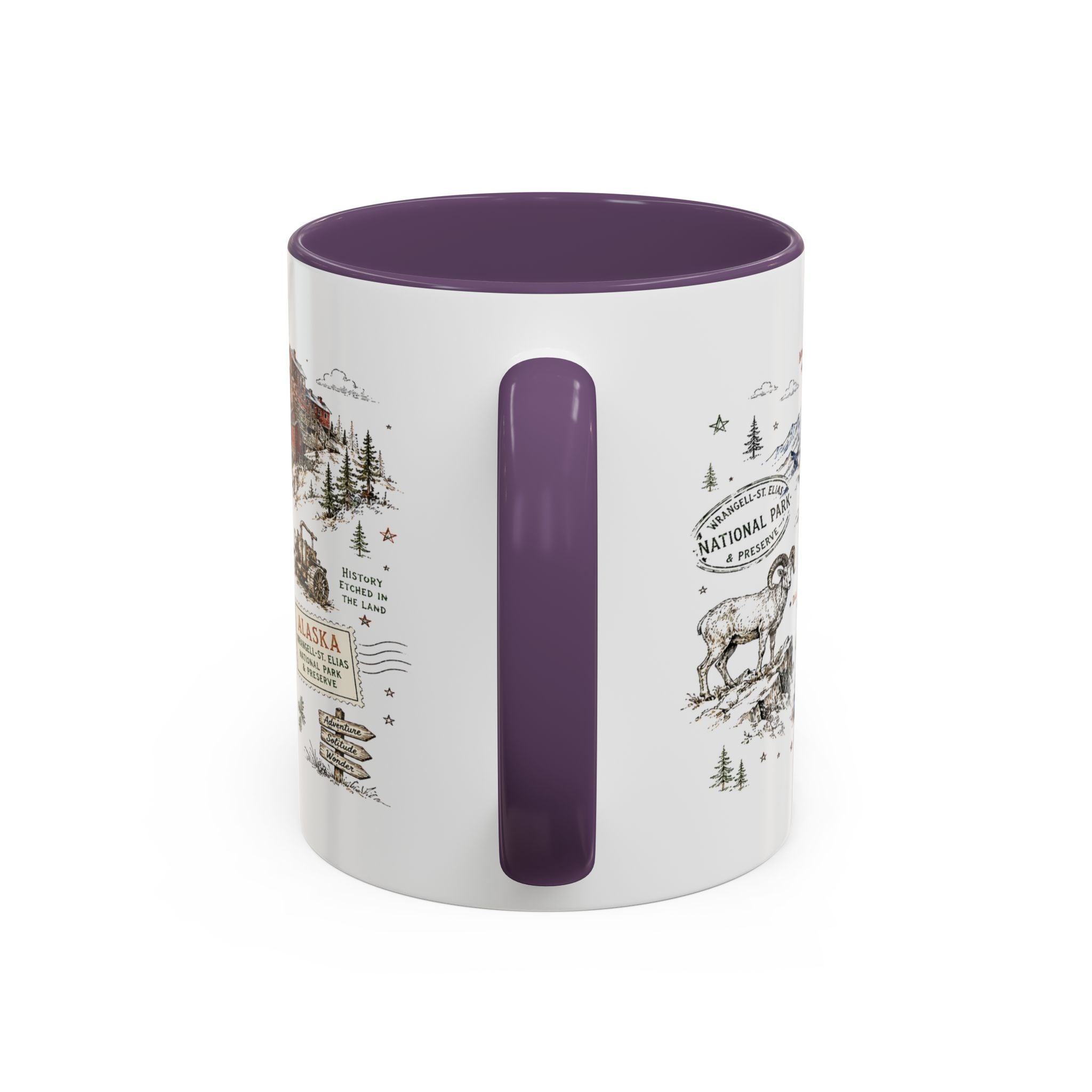Wrangell-St. Elias National Park Coffee Mug | Alaska Wilderness Climbing Gift | Accent Color Ceramic 11oz 15oz