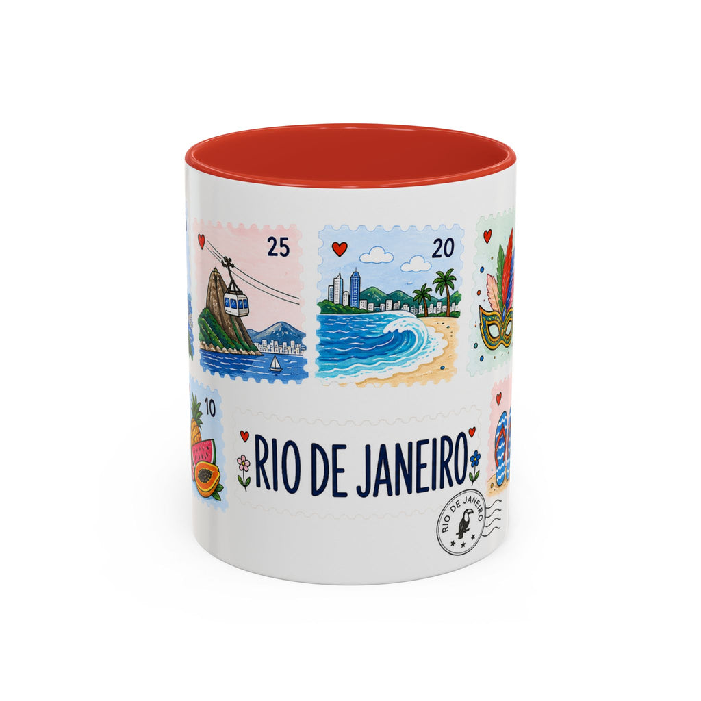 Rio de Janeiro Coffee Mug | Postage Stamp Collage Mug | Travel Souvenir Accent Cup 11oz 15oz