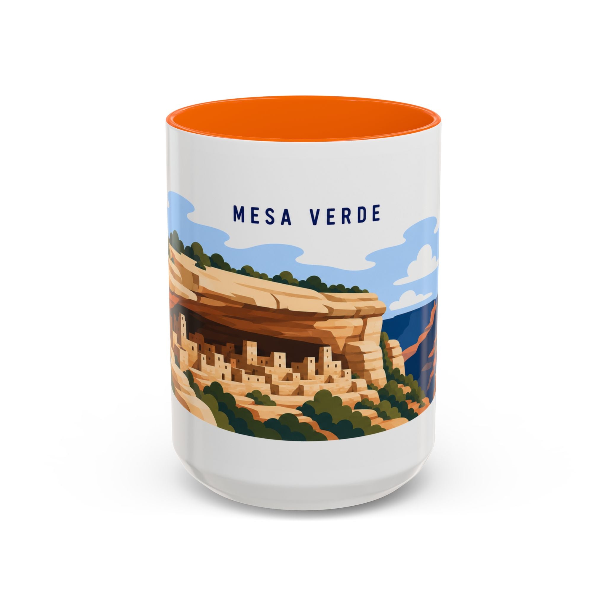 Mesa Verde National Park Coffee Mug | Solid Color Block Park Souvenir | 11oz 15oz Accent Mug