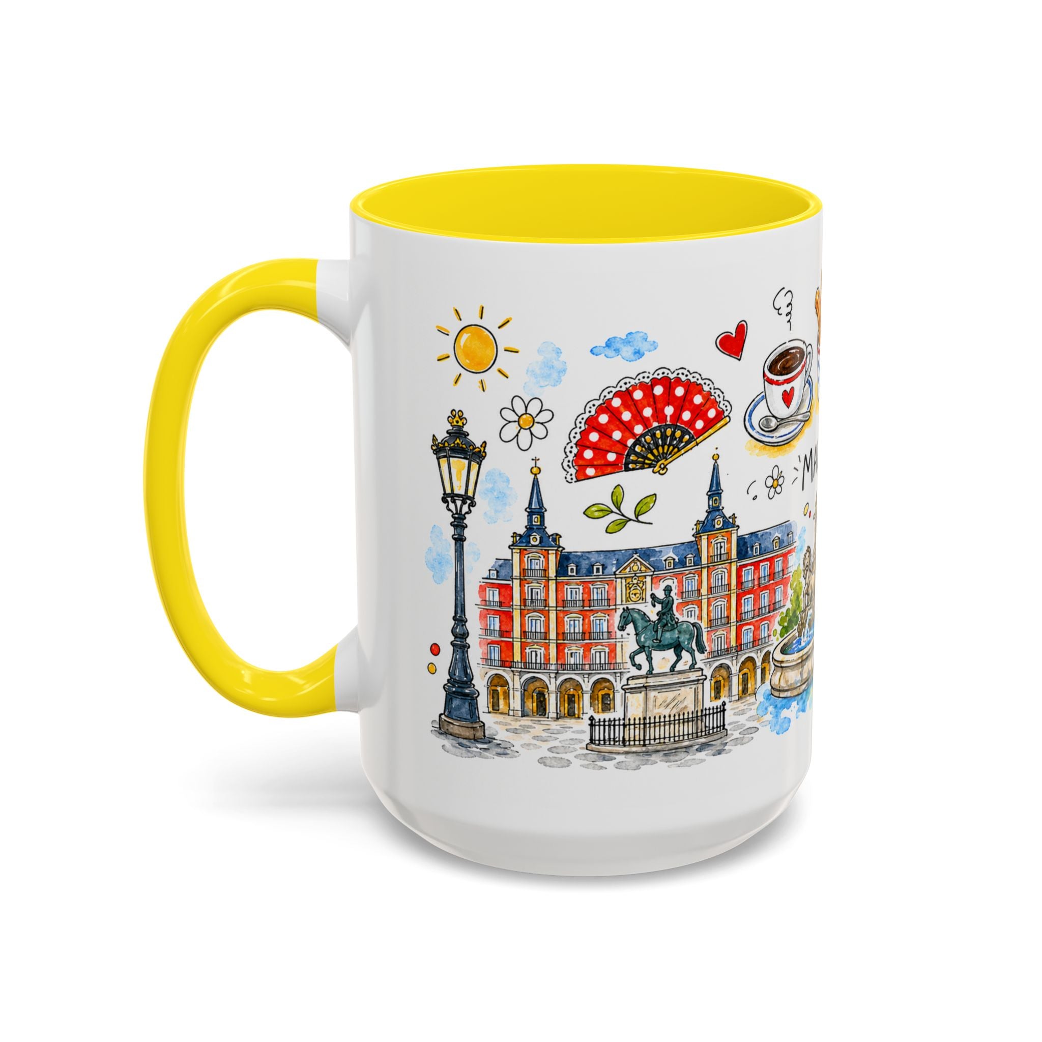 Madrid Travel Mug | European City Souvenir Accent Coffee Mug | 11oz 15oz Ceramic Cup