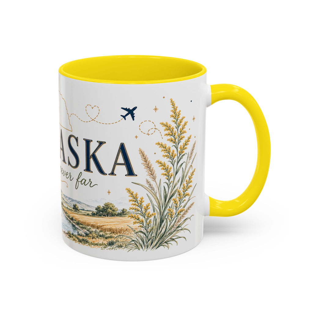 Nebraska State Mug | Moving Away, Long Distance Friendship Gift | Botanical Landscape Accent Mug