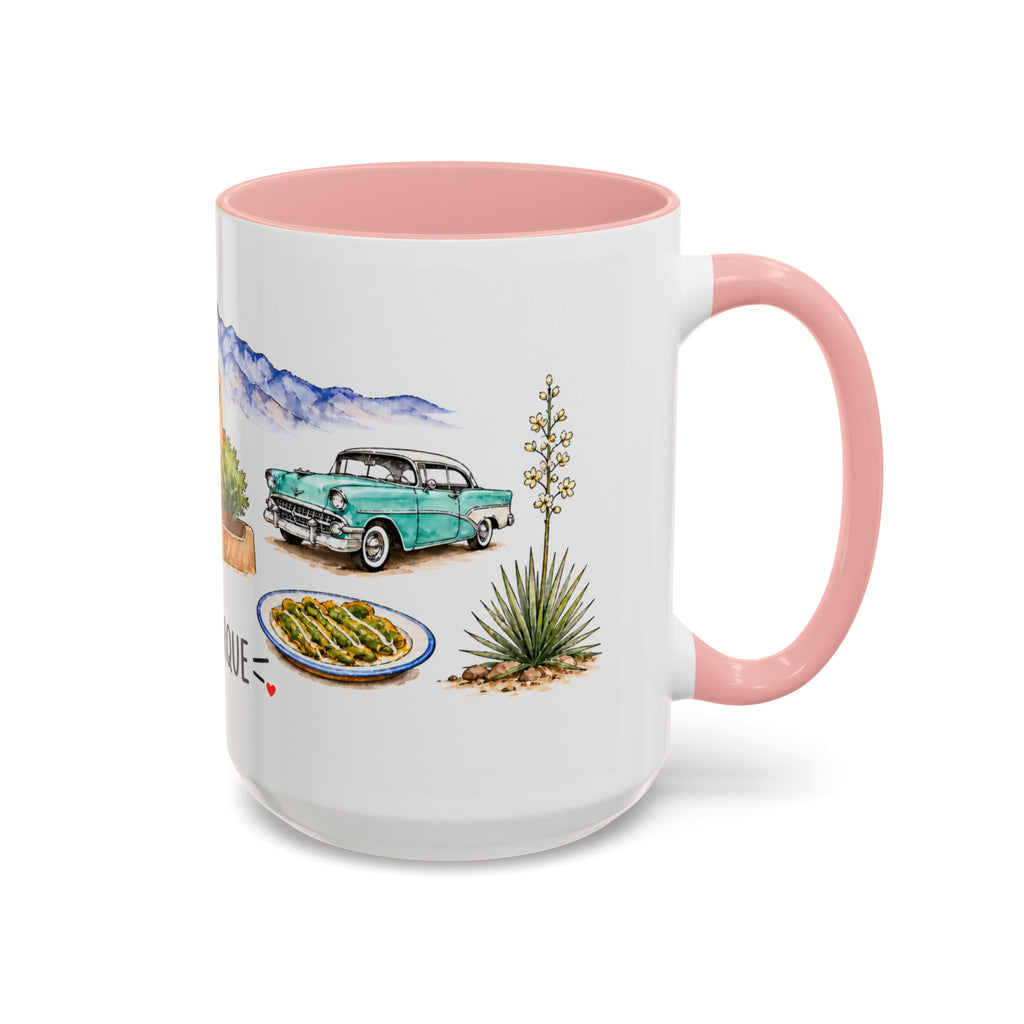 Albuquerque Illustrated Travel Mug | City Souvenir Accent Coffee Mug | 11oz 15oz Ceramic Cup