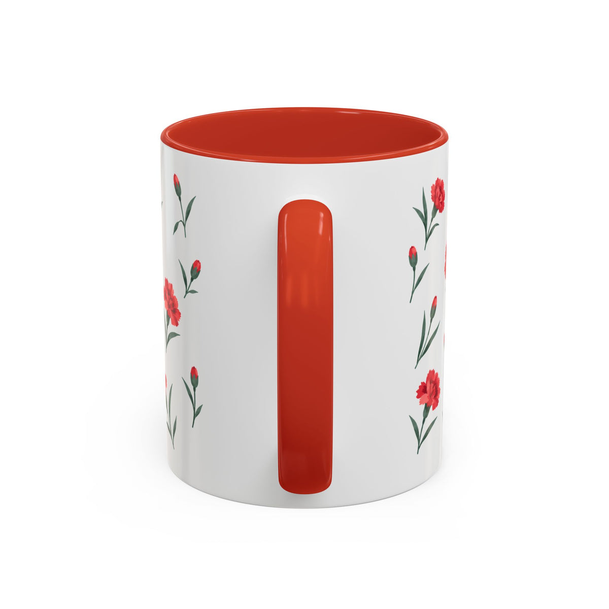 Ohio Scarlet Carnation Mug, State Flower Floral Coffee Cup, 11oz Botanical Gift