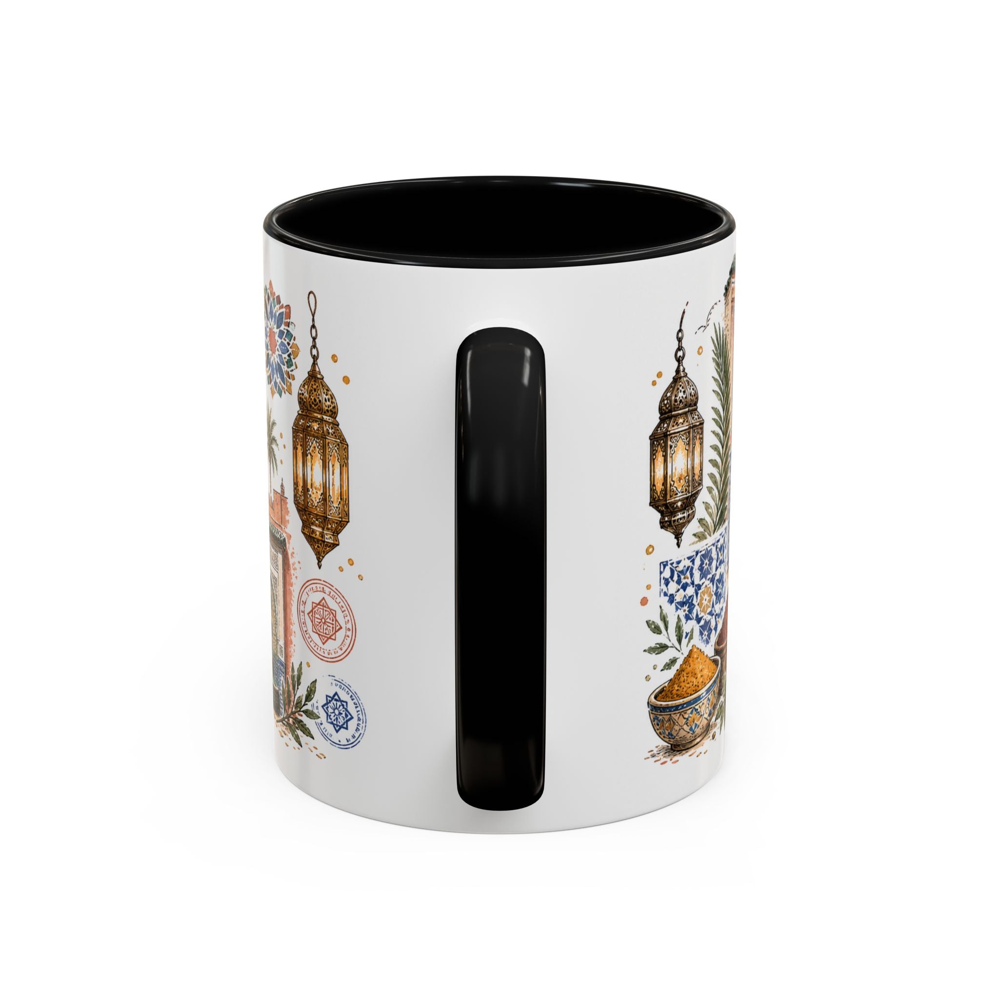 Marrakech Medina Coffee Mug | Travel Destination Souvenir Gift | Accent Color Ceramic 11oz 15oz