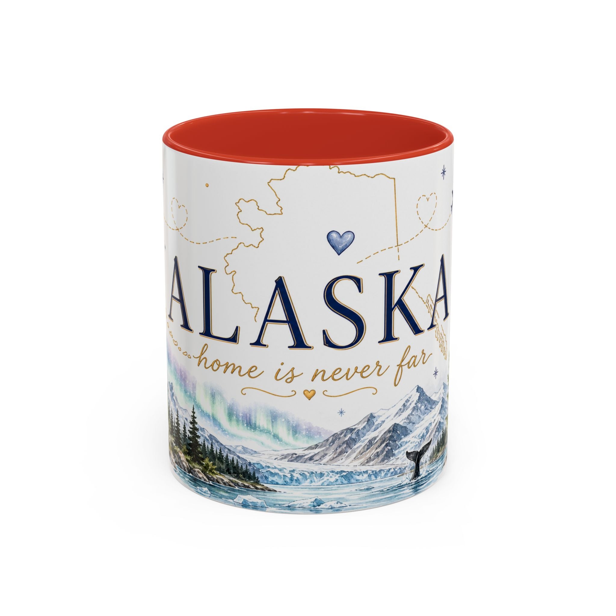 Alaska State Map Mug | Northern Lights, Mountains, Glaciers | Moving Away Gift