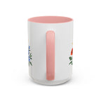 Aries Zodiac Coffee Mug | Ram and Floral Design | Astrology Birthday Gift | 11 oz 15 oz Ceramic Accent Mug
