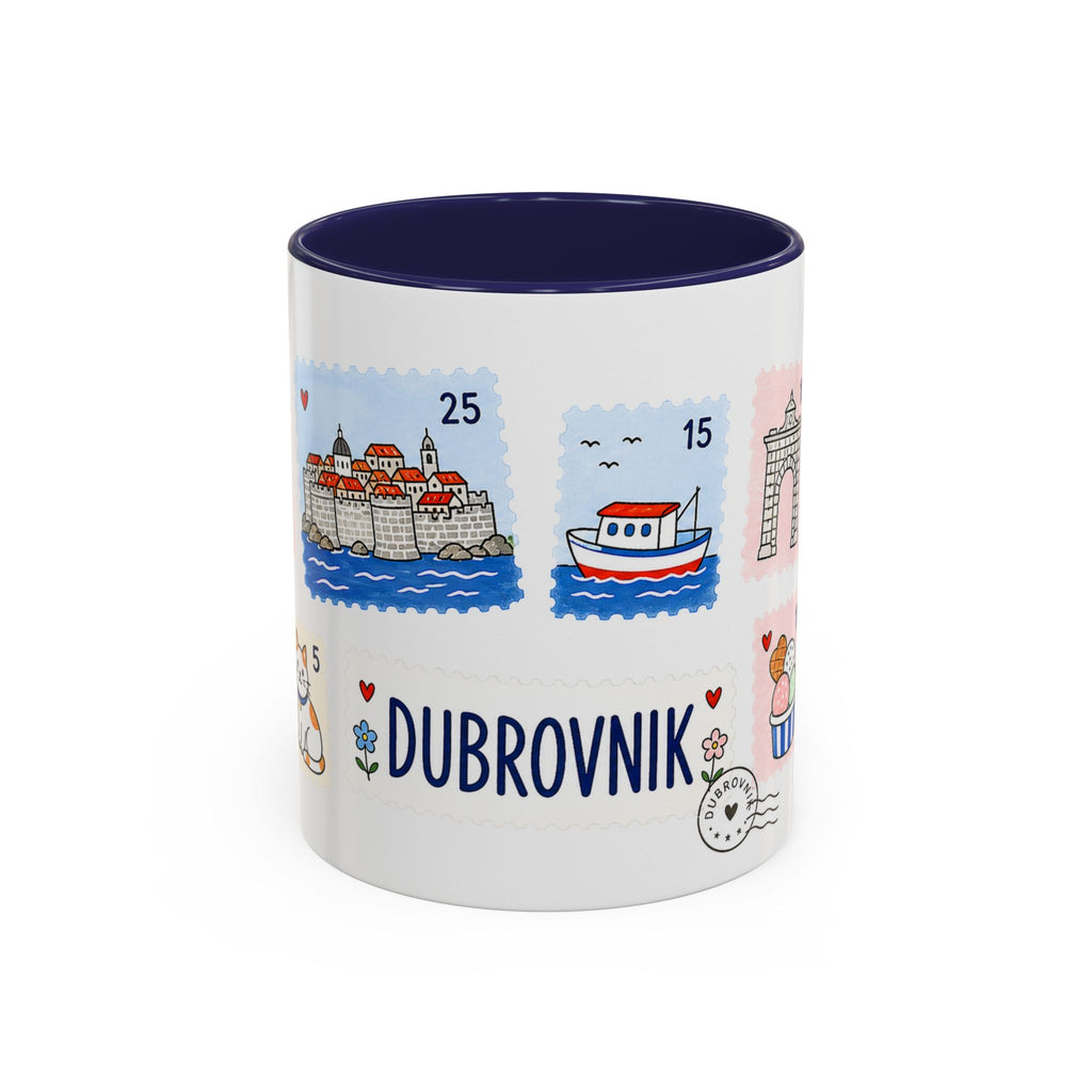Dubrovnik Coffee Mug | Postage Stamp Collage Mug | Travel Souvenir Accent Cup 11oz 15oz