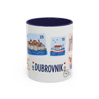 Dubrovnik Coffee Mug | Postage Stamp Collage Mug | Travel Souvenir Accent Cup 11oz 15oz