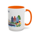 Amsterdam Coffee Mug | Netherlands Travel Souvenir | Porcelain Decal City Gift | 11oz 15oz Accent Mug