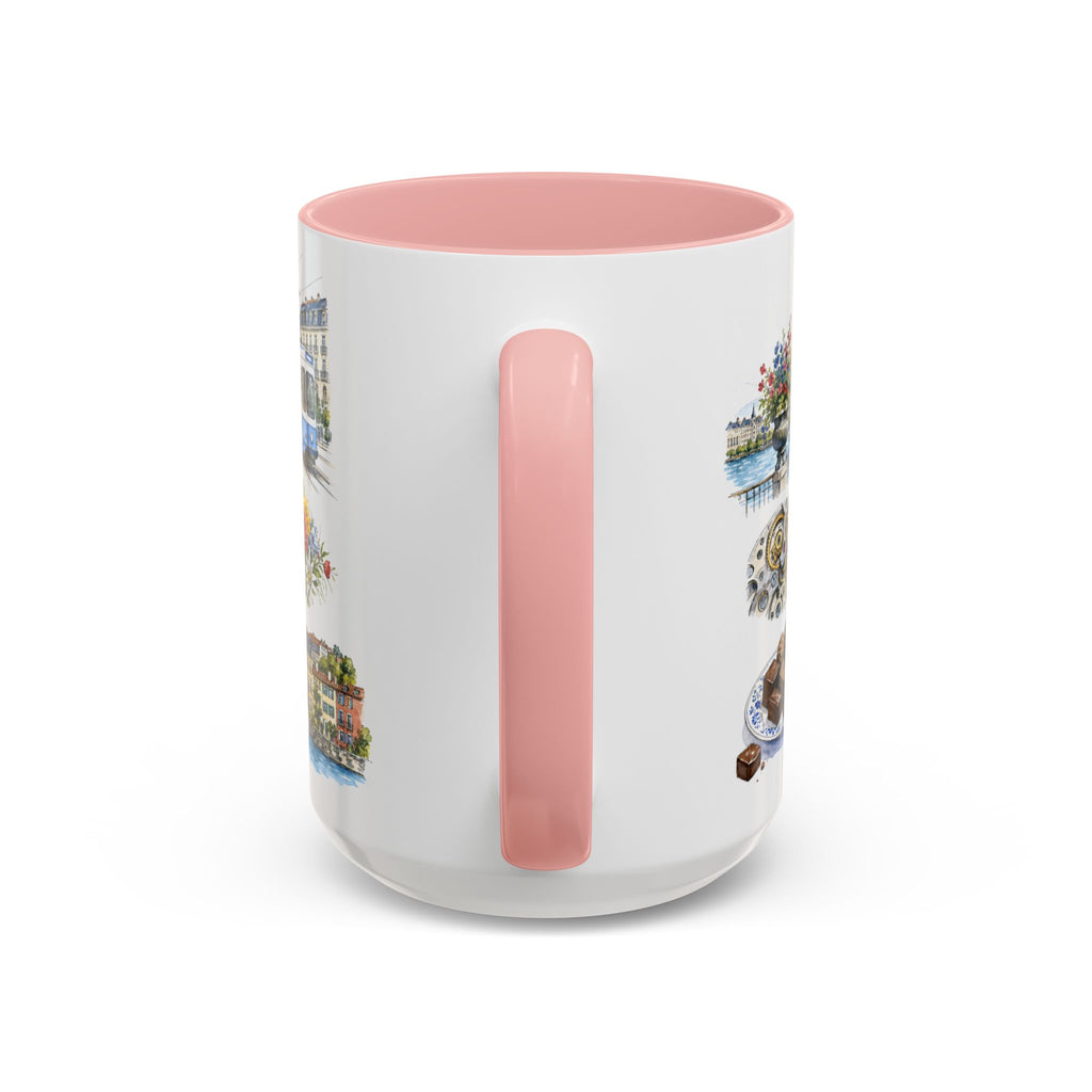 Geneva Illustrated Travel Mug | City Souvenir Accent Coffee Mug | 11oz 15oz Ceramic Cup
