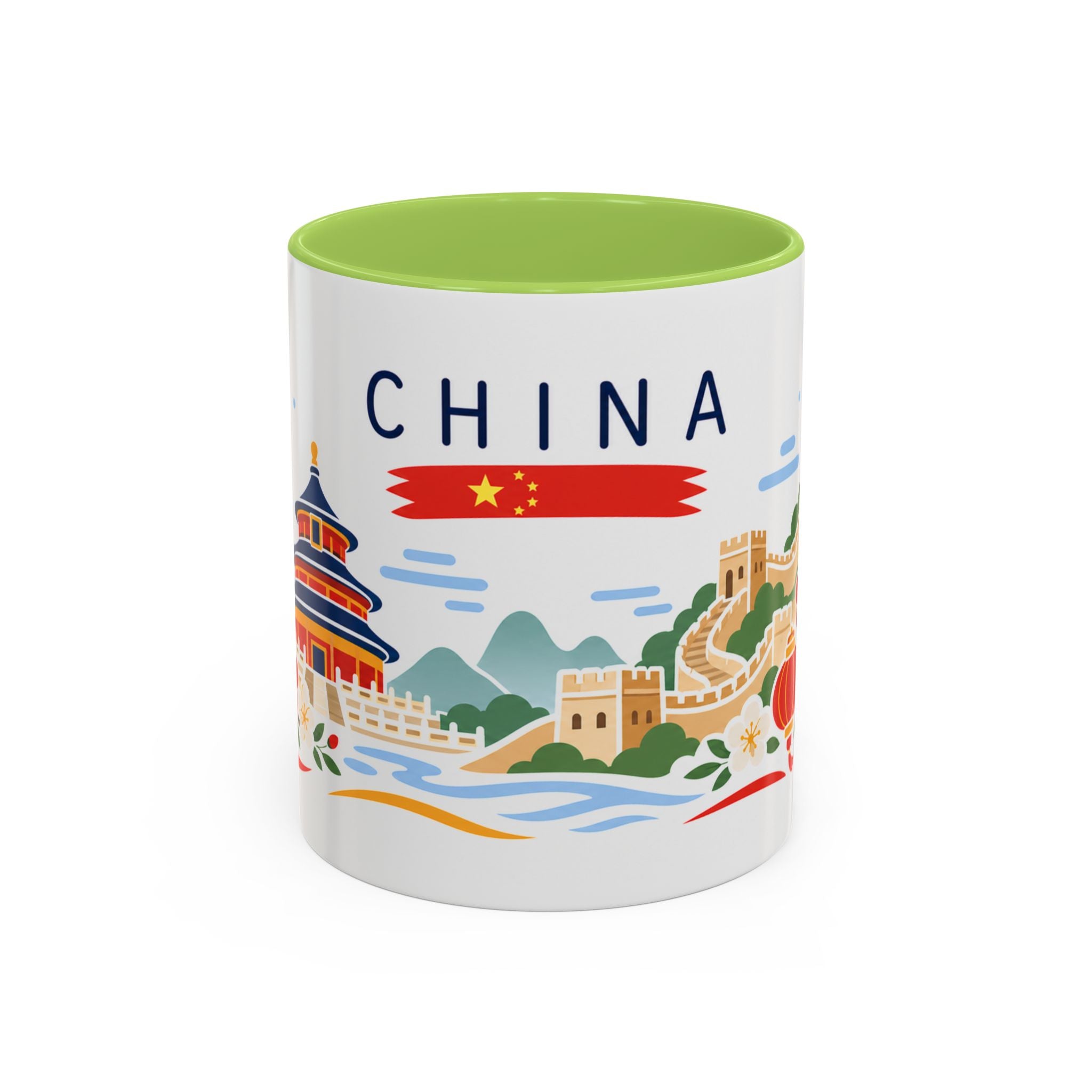 China Coffee Mug | Travel Souvenir Accent Mug | Country Gift Ceramic Cup 11oz 15oz
