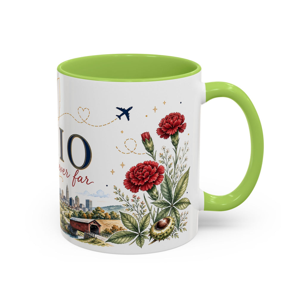 Ohio State Map Mug | Botanical Travel Sketch, Homesick Gift, Long Distance Friendship