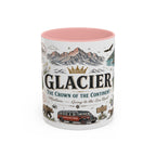 Glacier Coffee Mug | National Park Hiking Montana Gift | Accent Color Ceramic 11oz 15oz