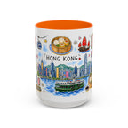 Hong Kong Illustrated Travel Mug | City Souvenir Accent Coffee Mug | 11oz 15oz Ceramic Cup
