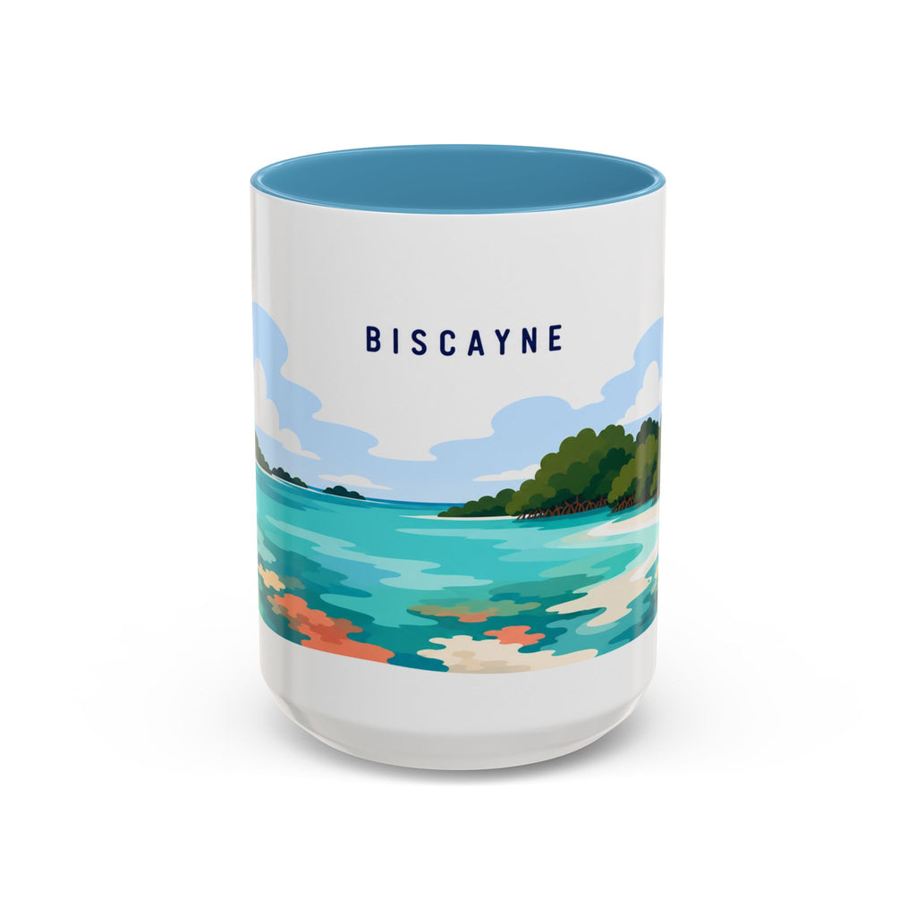 Biscayne National Park Coffee Mug | Solid Color Block Park Souvenir | 11oz 15oz Accent Mug