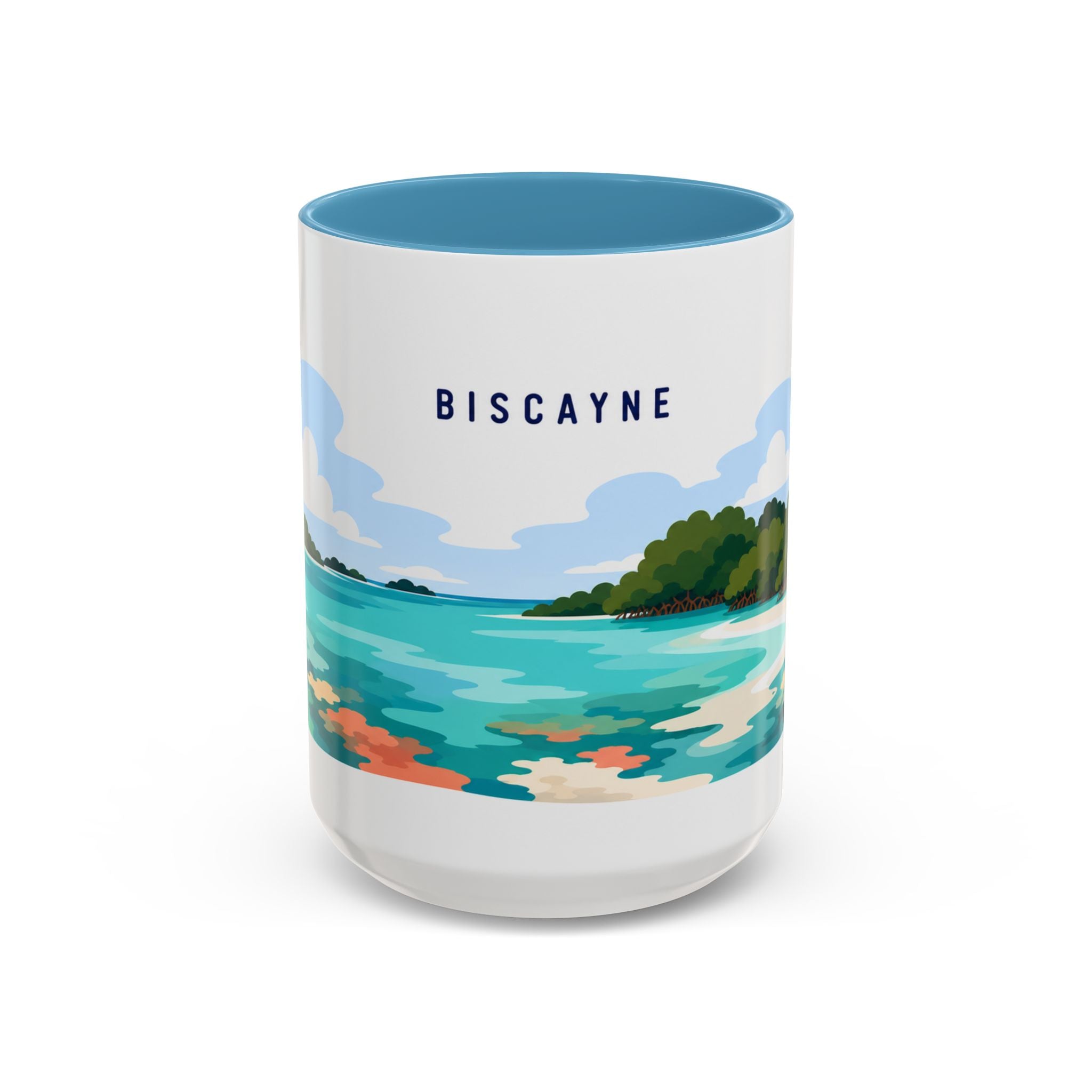 Biscayne National Park Coffee Mug | Solid Color Block Park Souvenir | 11oz 15oz Accent Mug