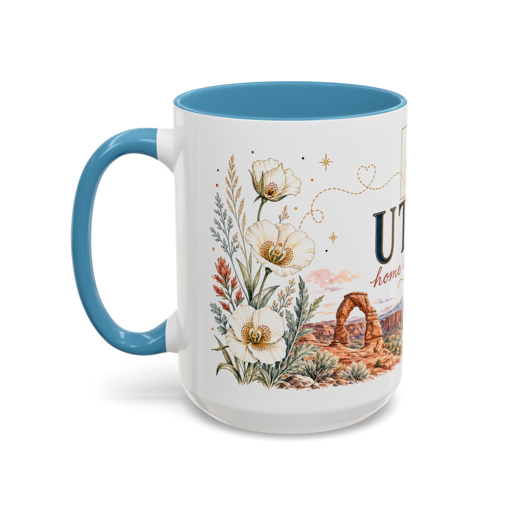 Utah Home State Mug | Moving Away Gift | Long Distance Friendship Coffee Cup | 11oz 15oz Accent Mug