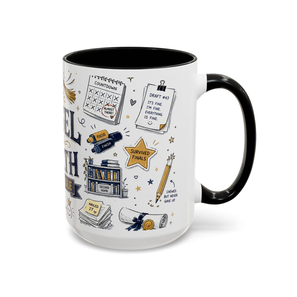 The Tassel Was Worth the Hassle Coffee Mug | Funny Graduation Gift 2026 | Accent Color Ceramic 11oz 15oz