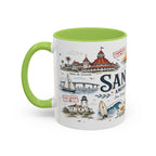 San Diego Coffee Mug | California Souvenir City Gift | Accent Color Ceramic 11oz 15oz