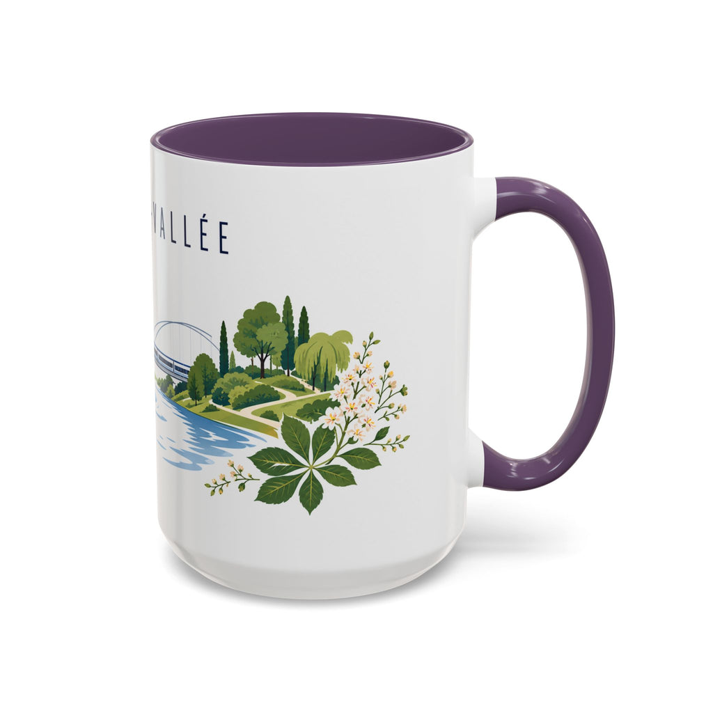 Marne-La-Vallée Coffee Mug | France Travel Souvenir | Porcelain Decal City Gift | 11oz 15oz Accent Mug
