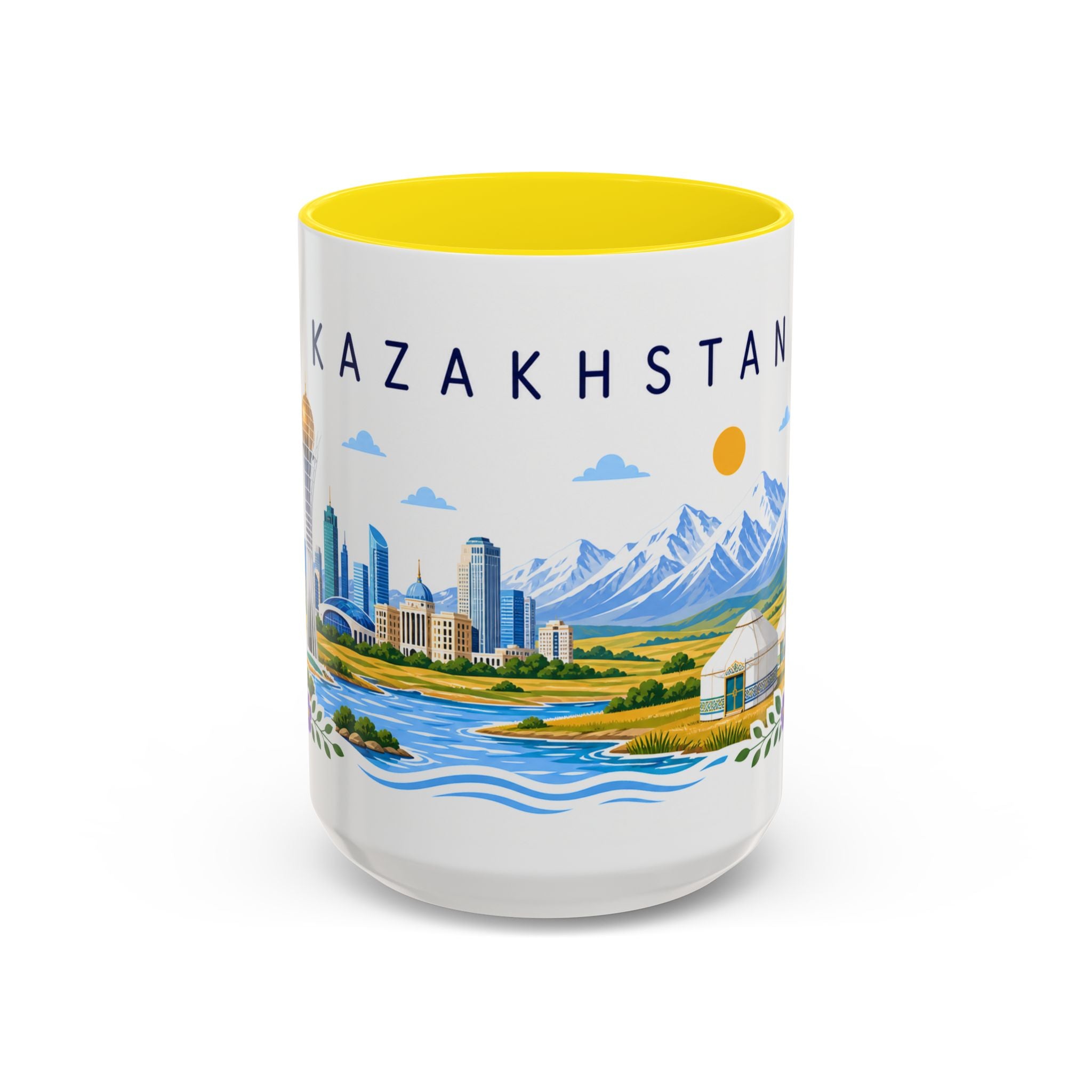 Kazakhstan Coffee Mug | Travel Souvenir Accent Mug | Place Gift Ceramic Cup 11oz 15oz