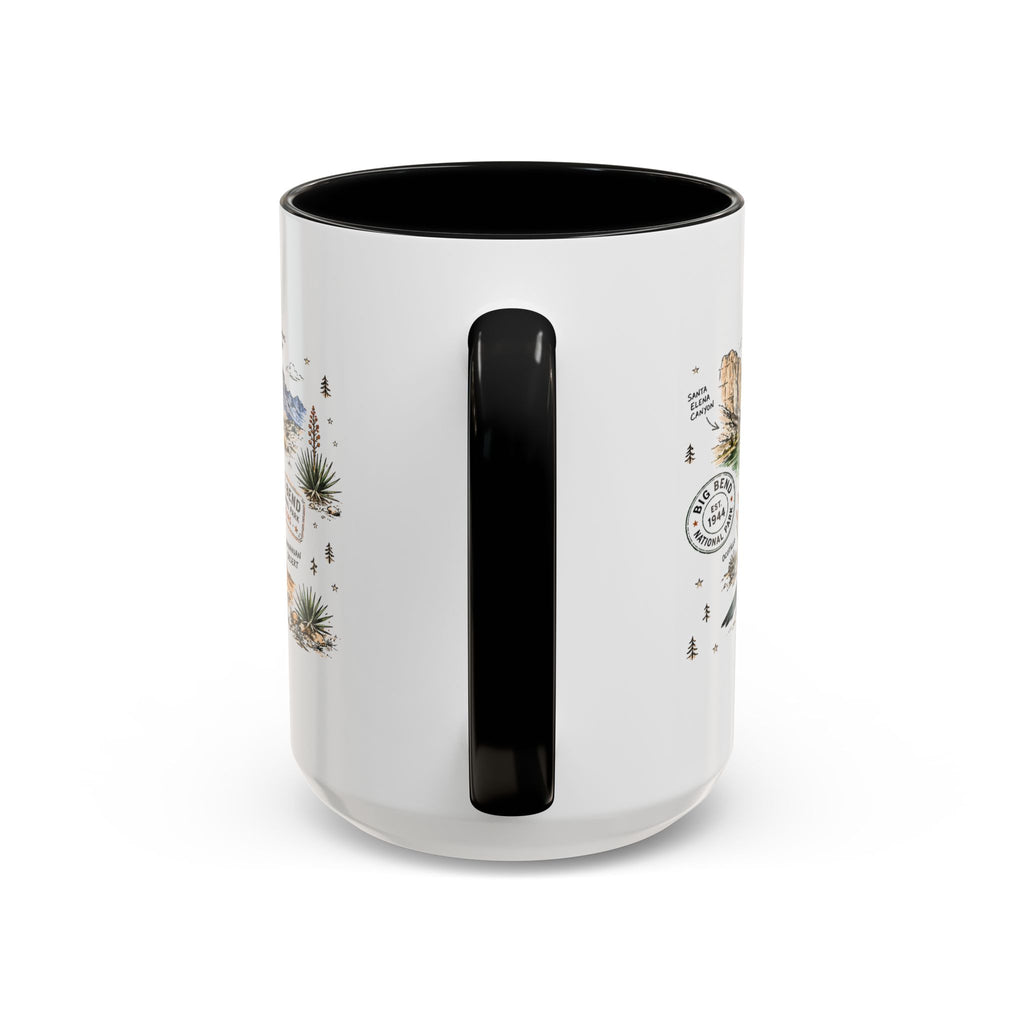 Big Bend National Park Coffee Mug | Texas Desert River Canyon Hiking Gift | Accent Color Ceramic 11oz 15oz