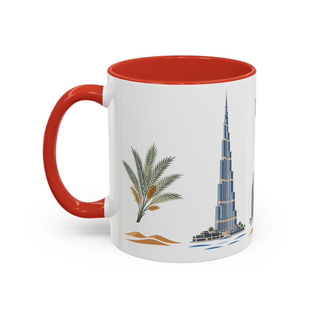 Dubai Coffee Mug | United Arab Emirates Travel Souvenir | Porcelain Decal City Gift | 11oz 15oz Accent Mug