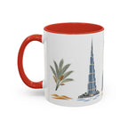 Dubai Coffee Mug | United Arab Emirates Travel Souvenir | Porcelain Decal City Gift | 11oz 15oz Accent Mug