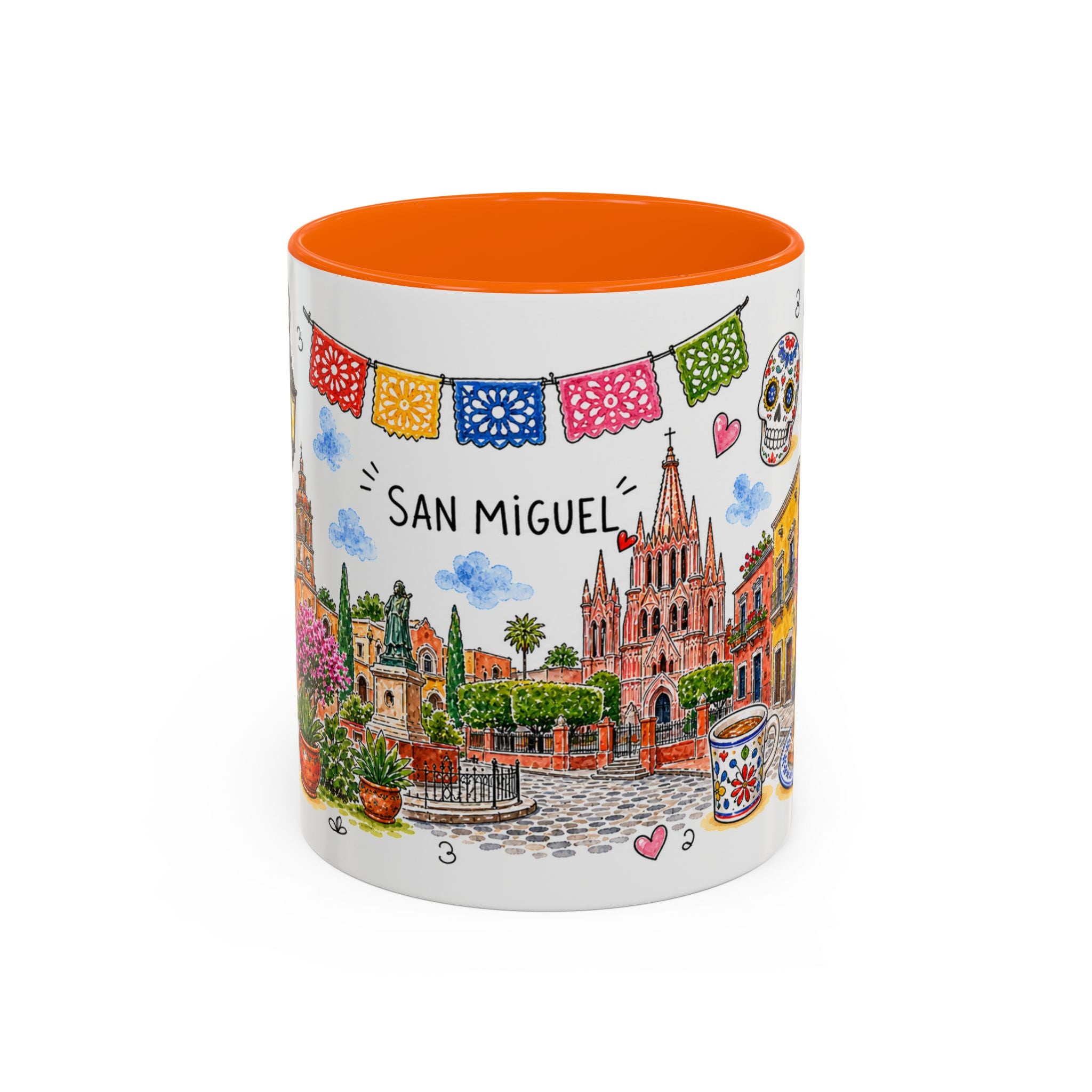 San Miguel de Allende Illustrated Travel Mug | City Souvenir Accent Coffee Mug | 11oz 15oz Ceramic Cup
