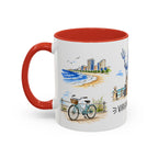 Virginia Beach Illustrated Travel Mug | City Souvenir Accent Coffee Mug | 11oz 15oz Ceramic Cup