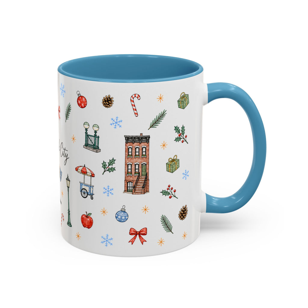 New York City Christmas Mug | Watercolor City Souvenir | Ceramic Coffee Cup
