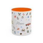 Miami Christmas Mug | Watercolor Art Deco City Souvenir (11oz/15oz)