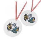 One Hold at a Time Climbing Round Metal Ornament | Sports Gift