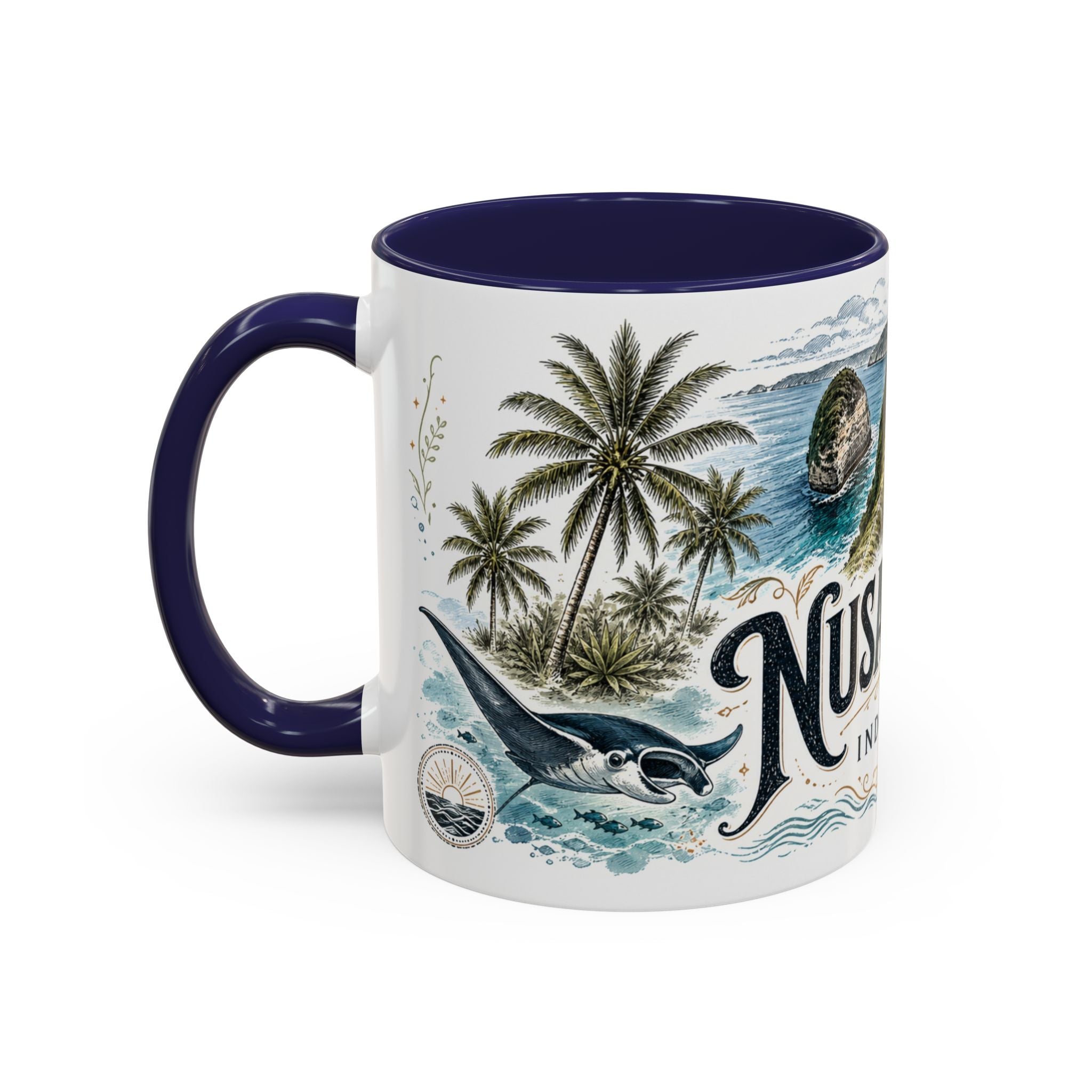 Nusa Penida Mug, Indonesia Travel Souvenir, Bucket List Gift, Accent Ceramic Coffee Mug 11oz 15oz