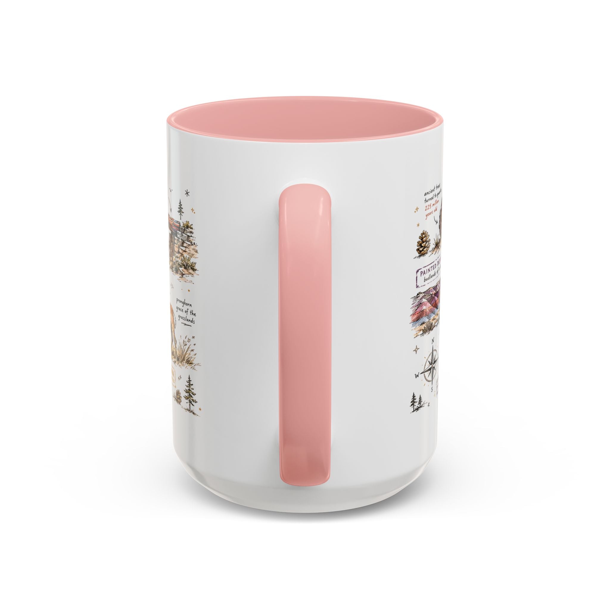 Petrified Forest National Park Coffee Mug | Arizona Painted Desert Fossil Gift | Accent Color Ceramic 11oz 15oz