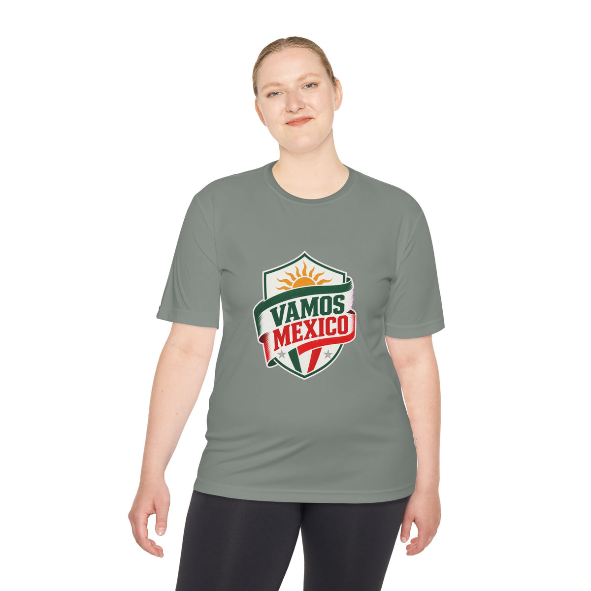 Vamos Mexico Soccer Fan Tee, Moisture Wicking Sport Shirt