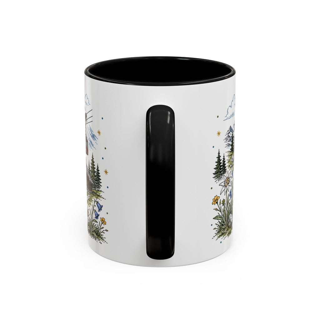 Swiss Alps Coffee Mug | Travel Destination Souvenir Gift | Accent Color Ceramic 11oz 15oz