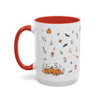 Halloween Party Mug | Ghost Black Cat Candy Watercolor Gift | Accent Cup 11oz 15oz