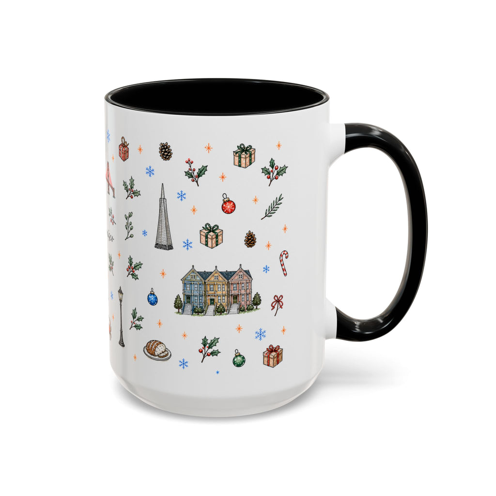 San Francisco Christmas Mug | Watercolor City Souvenir | Ceramic Coffee Cup