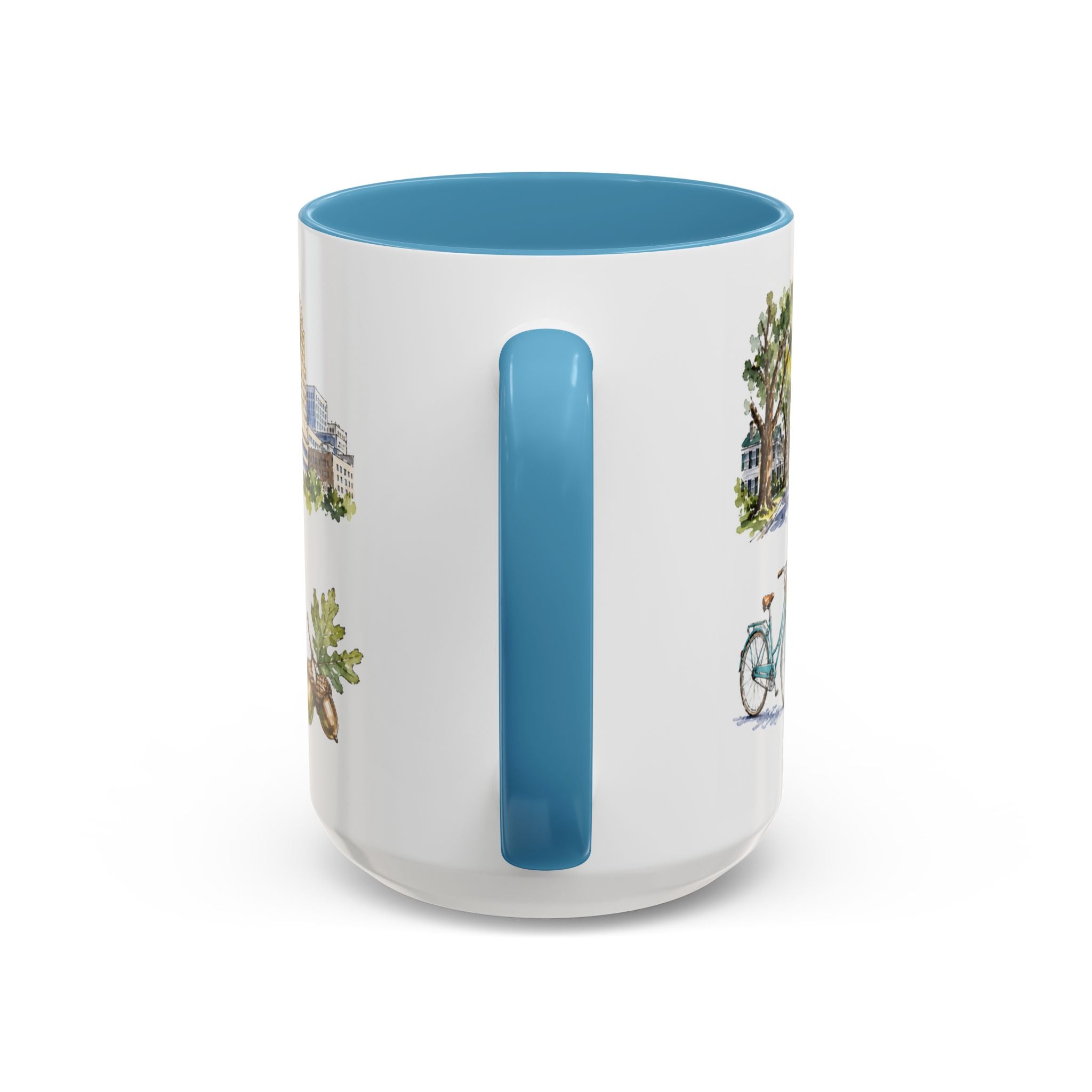 Raleigh Illustrated Travel Mug | City Souvenir Accent Coffee Mug | 11oz 15oz Ceramic Cup