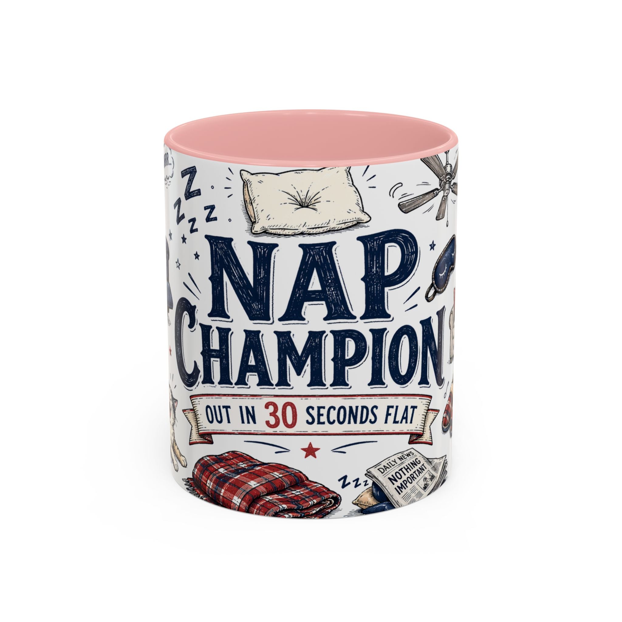 Nap Champion Coffee Mug | Father's Day Gift for Dad | Accent Color Ceramic 11oz 15oz