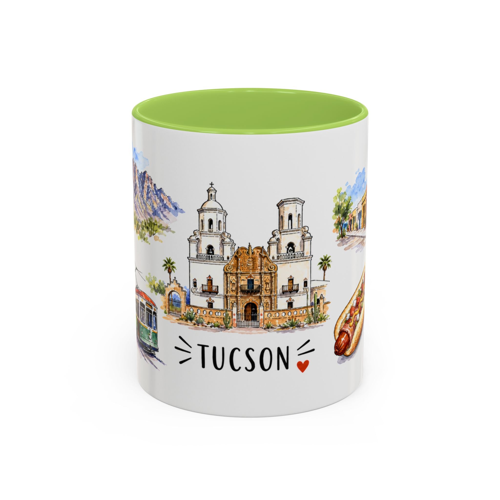 Tucson Illustrated Travel Mug | City Souvenir Accent Coffee Mug | 11oz 15oz Ceramic Cup