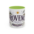 Provence Coffee Mug | Travel Destination Souvenir Gift | Accent Color Ceramic 11oz 15oz