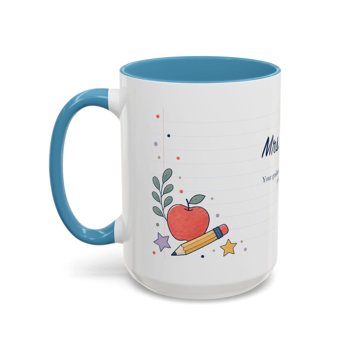 Personalized Teacher Mug | Custom Name Notebook Coffee Cup | Back to School Gift 11oz 15oz