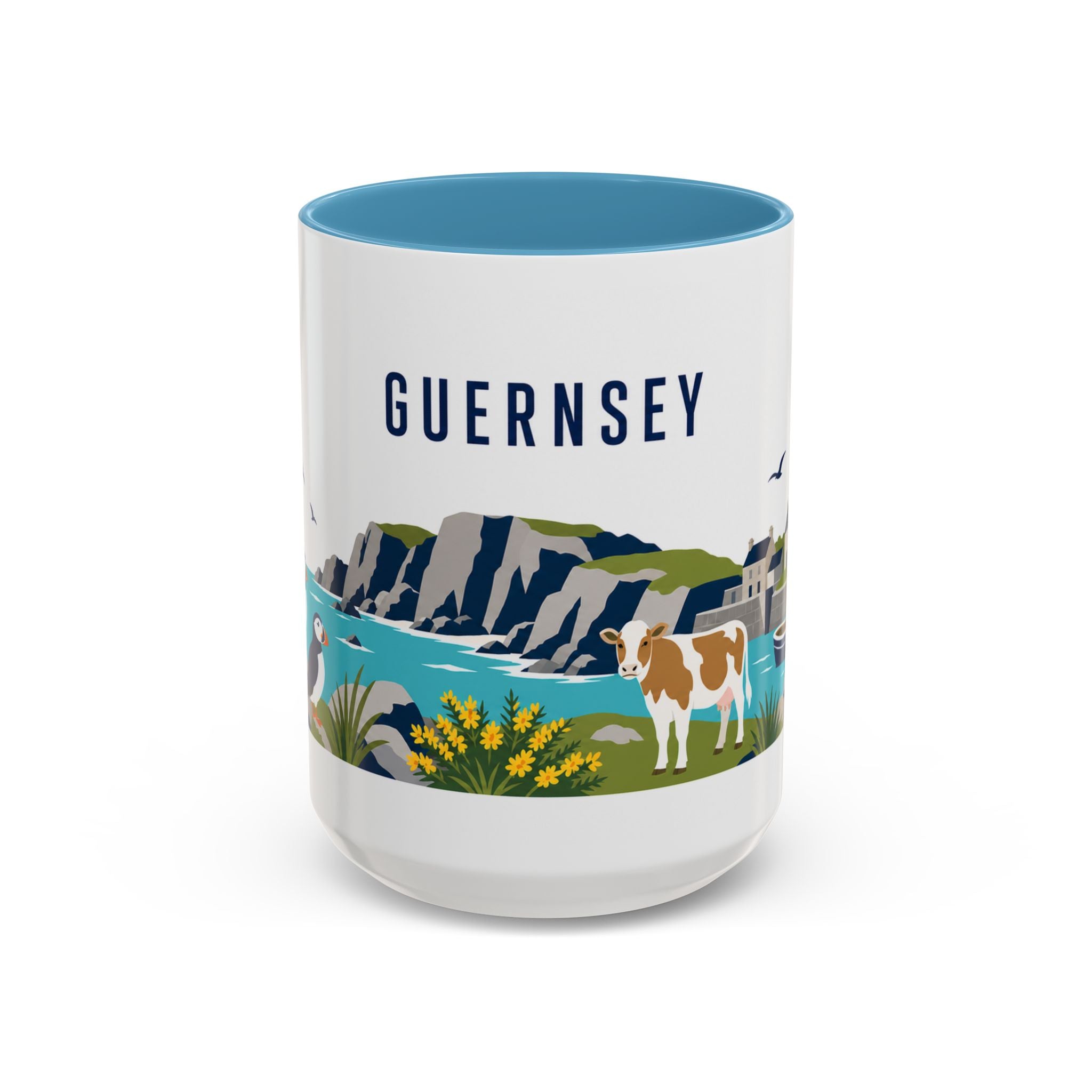 Guernsey Coffee Mug | Travel Souvenir Accent Mug | Country Gift Ceramic Cup 11oz 15oz