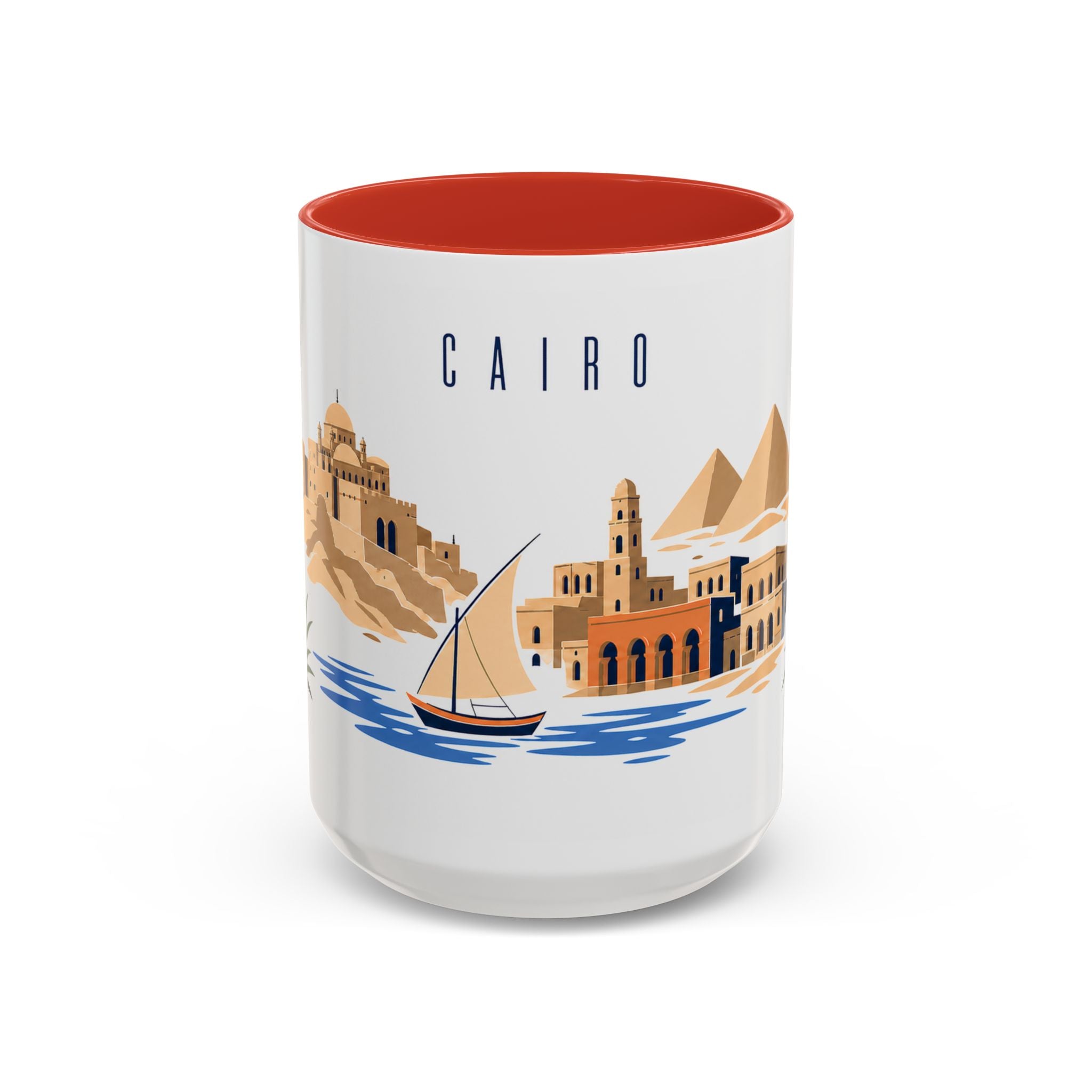 Cairo Coffee Mug | Egypt Travel Souvenir | Porcelain Decal City Gift | 11oz 15oz Accent Mug