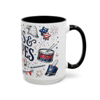 Stars and Stripes Forever Coffee Mug | Patriotic 4th of July Gift | Accent Color Ceramic 11oz 15oz