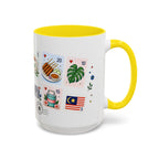 Kuala Lumpur Coffee Mug | Postage Stamp Collage Mug | Travel Souvenir Accent Cup 11oz 15oz
